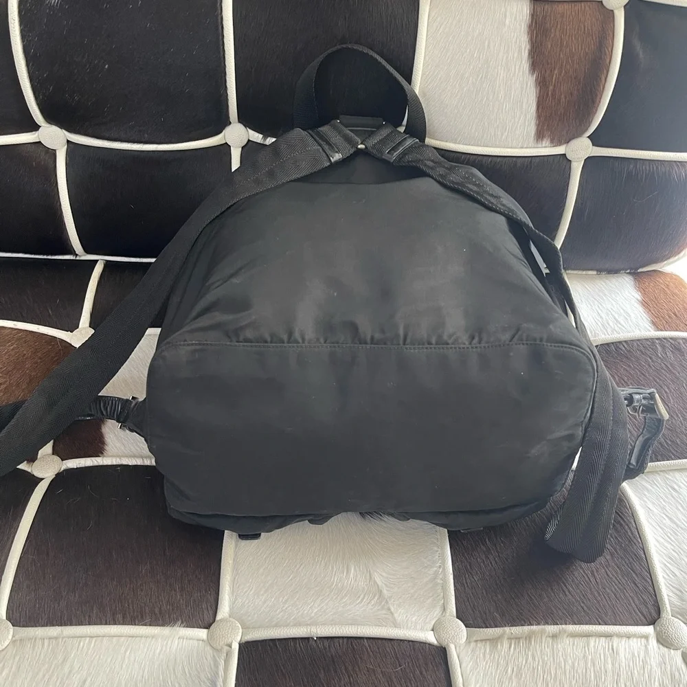 Authentic Prada Nylon Leather Backpack Black